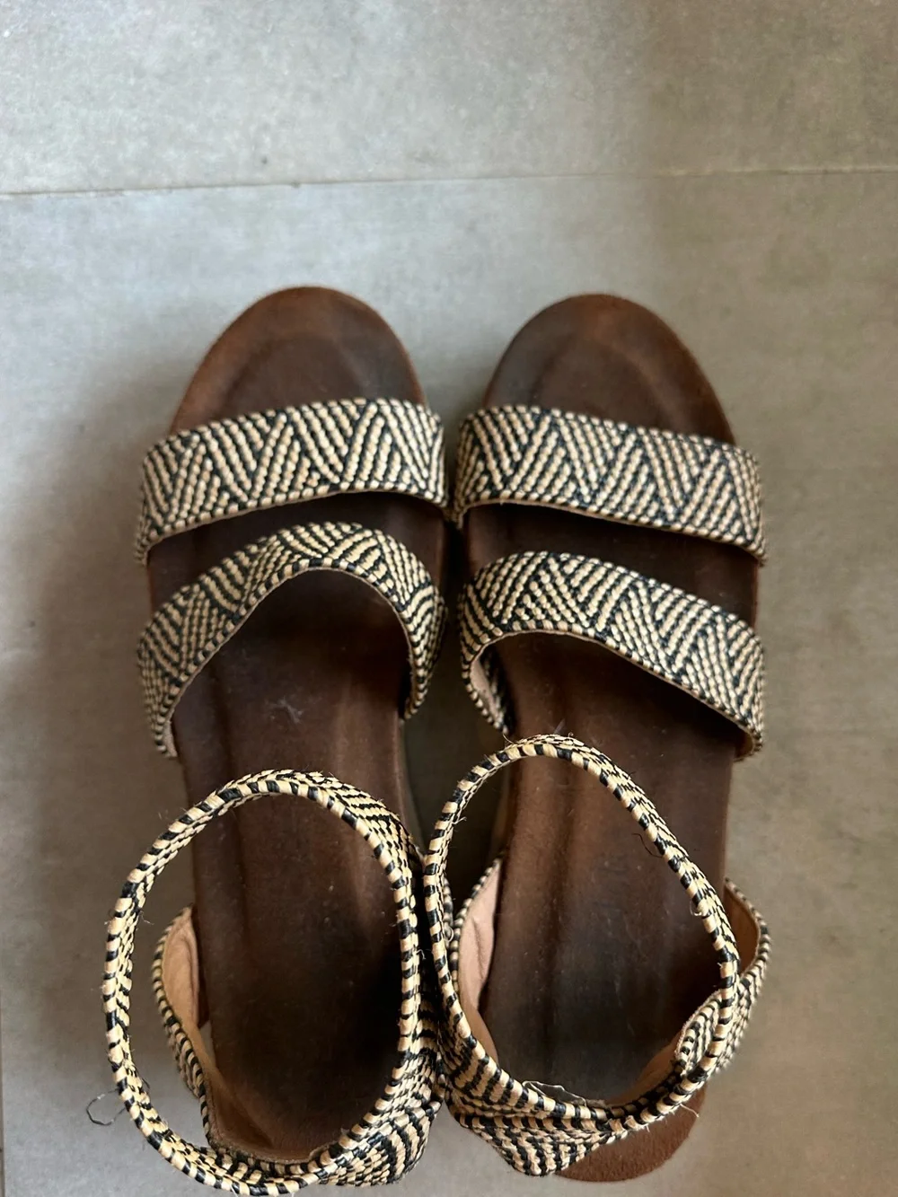 Woven Neutral Strap Platform Sandals